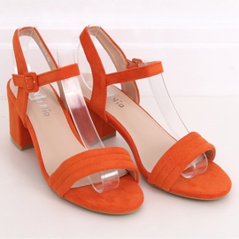 Orangefarbene Sandalen mit hohen Absätzen 99-61A Orange 1