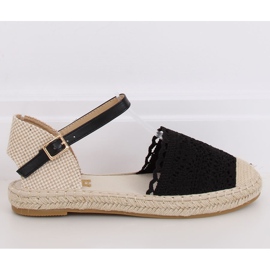 Schwarze Espadrilles aus Spitze L-1067 Schwarz 2