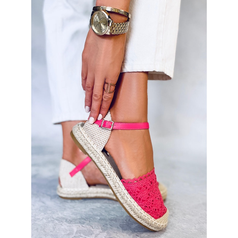 Espadrilles aus Himbeere L-1067 Rot rosa 2