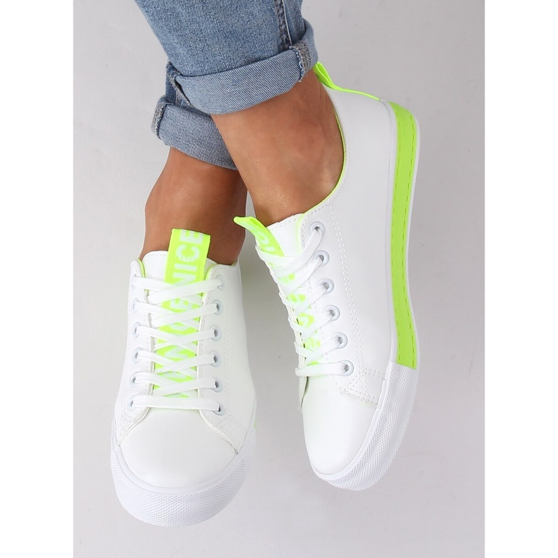 Weiße Damen Sneaker CC-17 Grün 1