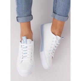 Weiße CC-17 Blaue Damen-Sneaker 1
