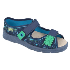 Befado Kinderschuhe 869Y142 marineblau mehrfarbig grün 1