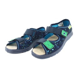 Befado Kinderschuhe 869Y142 marineblau mehrfarbig grün 3