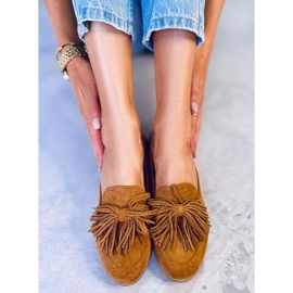BM Damen-Loafer mit Fransen camel T357P Camel braun 2