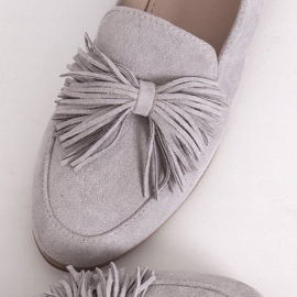 Grau Damen-Loafer mit Fransen T357P Grau 1