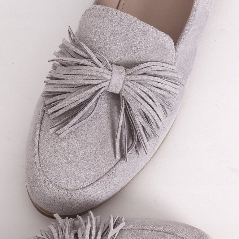Grau Damen-Loafer mit Fransen T357P Grau 1