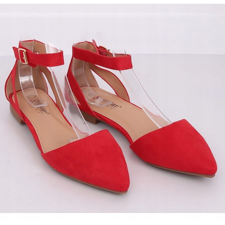 Ballerinas mit Verschluss Rot CL73P Rot 2