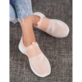 SHELOVET Klassische durchbrochene Slipons rosa 1