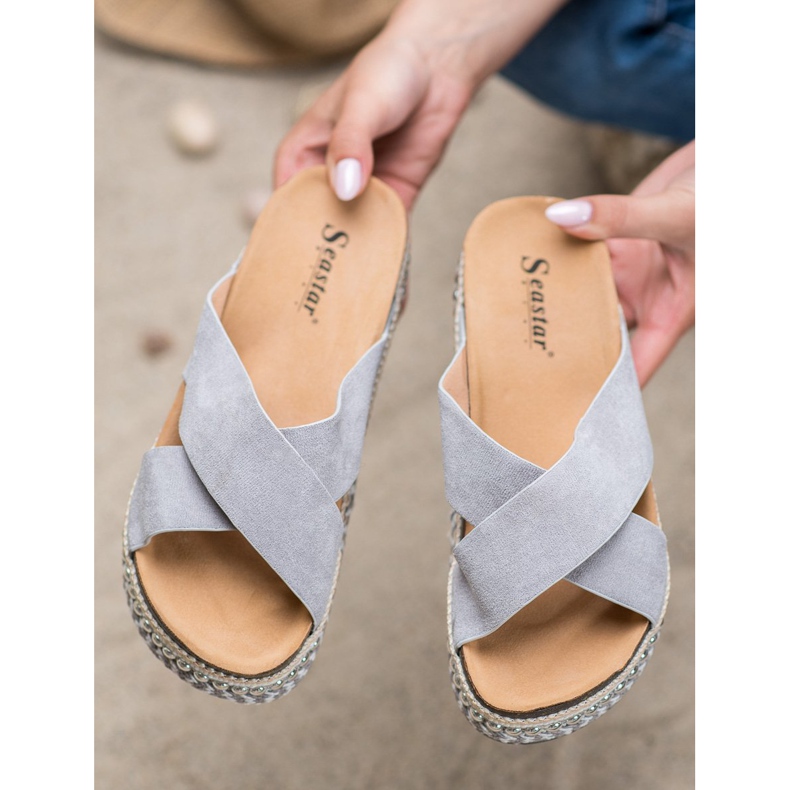 Seastar Bequeme Hausschuhe auf der Plattform grau 1