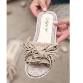 Seastar Bequeme Hausschuhe mit Fransen beige 1