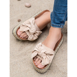 Seastar Hausschuhe mit Schleife auf der Plattform braun mehrfarbig 2