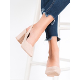 Seastar Wildleder-Pumps mit offenem Absatz braun 2