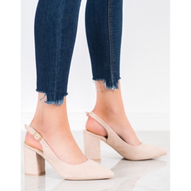 Seastar Wildleder-Pumps mit offenem Absatz braun 1