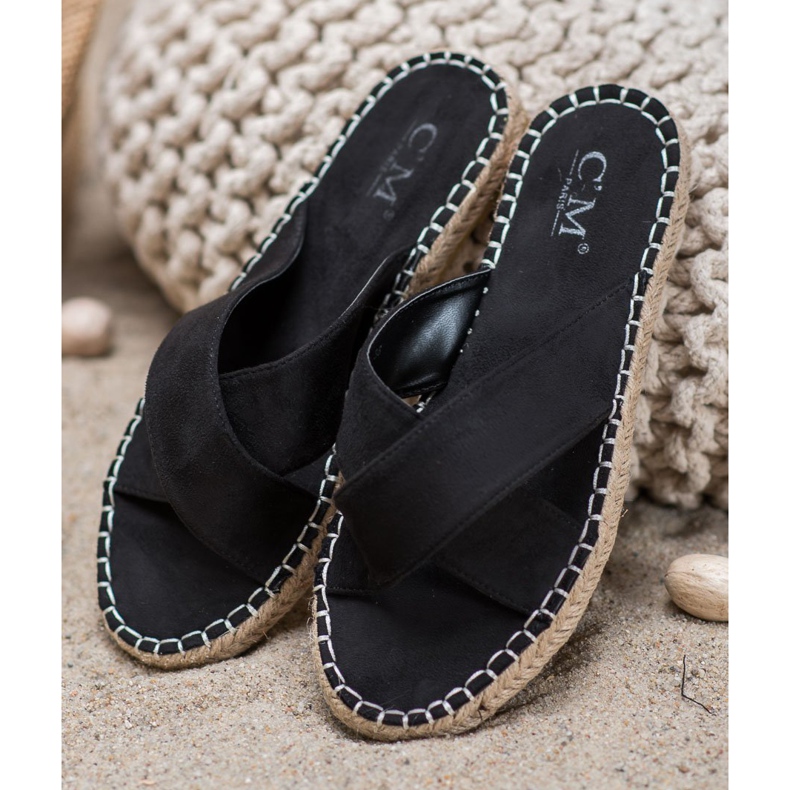 Cm Paris Lässige leichte Hausschuhe schwarz 1