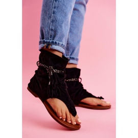 SEA Damen Sandalen Flip-Flops mit Schaft Schwarz SL1011 Madrit 1