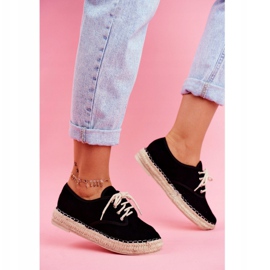 MSMG Espadrilles für Damen auf schwarzem Sonya Linen Platform 2