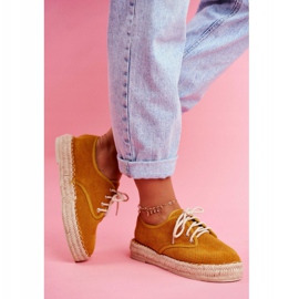 MSMG Damen Espadrilles auf gelber Sonya Leinenplattform 2