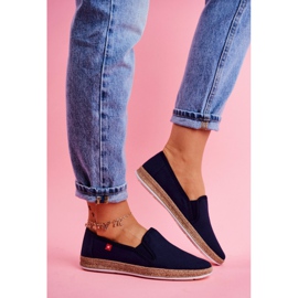 Damen Espadrilles Big Star Slip-on Marineblau FF276036 navy blau 1