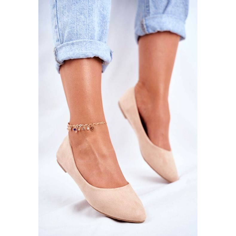 SEA Damen Ballerinas Wildleder Beige Bueno 1