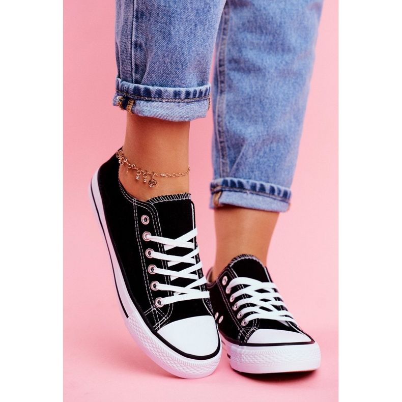 PS1 Omerta Schwarze Sneaker mit weißer Sohle 2