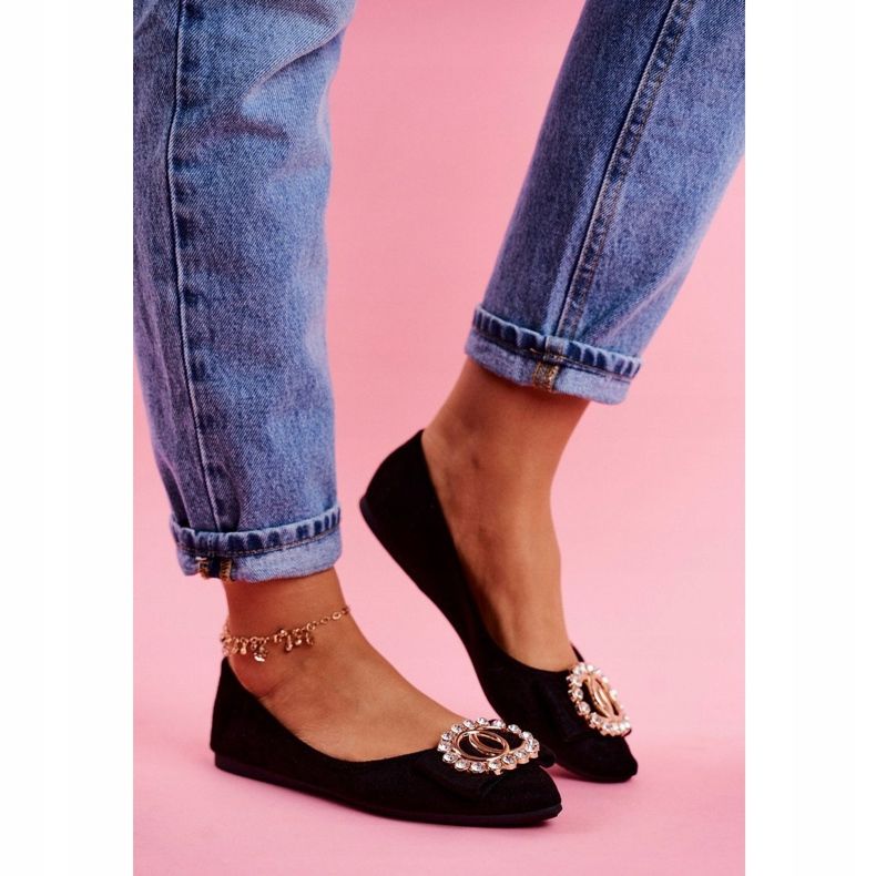 SEA Damen Ballerinas aus Öko-Wildleder in Schwarz Montreal 1