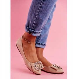 PS1 Damen Ballerinas aus Öko-Wildleder Beige Montreal 1