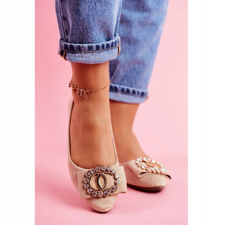 PS1 Damen Ballerinas aus Öko-Wildleder Beige Montreal 2