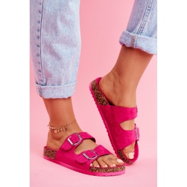 EVE Damenhausschuhe aus Kork mit Schnallen Fuchsia Si Senor rosa 1