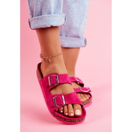 EVE Damenhausschuhe aus Kork mit Schnallen Fuchsia Si Senor rosa 2