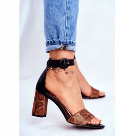 Damen Sandalen Maciejka Leder Orange Reptil 04235-18 / 00-5 braun schwarz 2