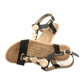 Modische schwarze Sandalen für Damen Evento 20SD14 2067 gelb 4