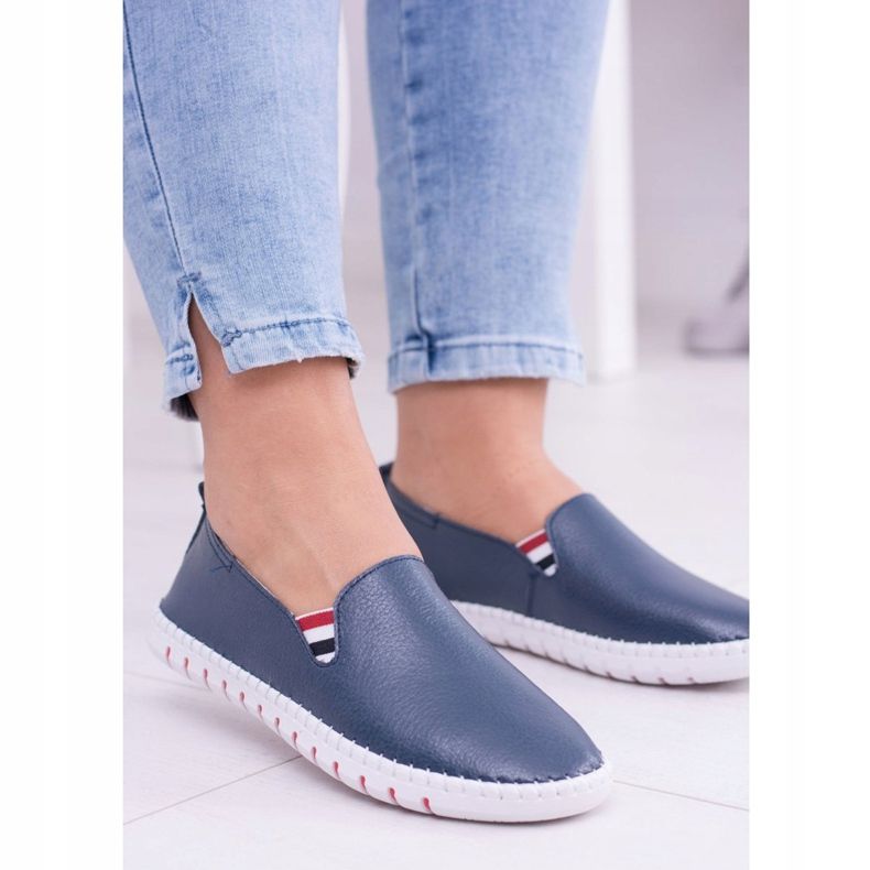 EVE Bellara Marineblaue Ledersneaker für Damen navy blau 2
