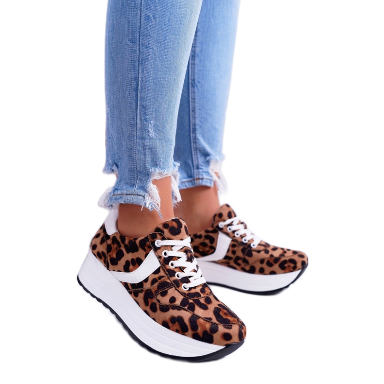 NFR Damen Sportschuhe Leopard SportFreak weiß braun 3