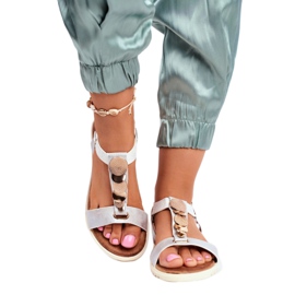 Evento Damen Silber Sandalen 20SD14 2067 weiß grau 2