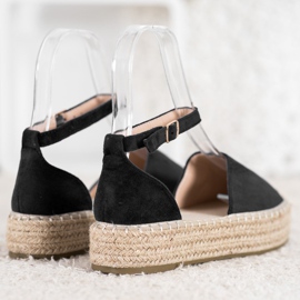 Seastar Schwarze Espadrilles auf der Plattform 1