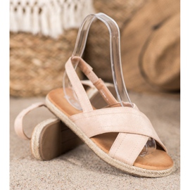 SHELOVET Sandalen aus Wildleder zum Hineinschlüpfen braun 1