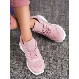 SHELOVET Bequeme Schuhe mit Mesh rosa 1