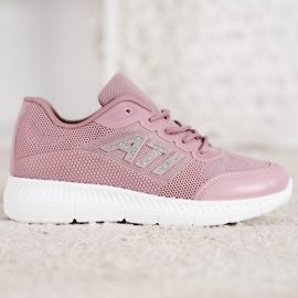 SHELOVET Bequeme Schuhe mit Mesh rosa 2