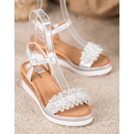 Mannika Elegante Wedges mit Verzierungen grau 1