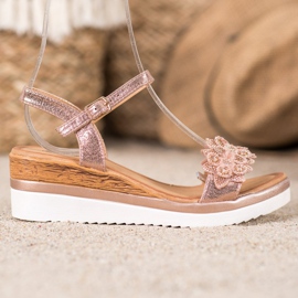 Mannika Elegante Wedges mit Verzierungen rosa 2