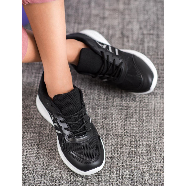 SHELOVET Bequeme Schuhe mit Mesh schwarz 1