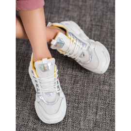 SHELOVET Sneakers mit Öko-Ledermode weiß mehrfarbig grau 1