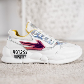 SHELOVET Sneakers mit Öko-Ledermode weiß mehrfarbig grau 2