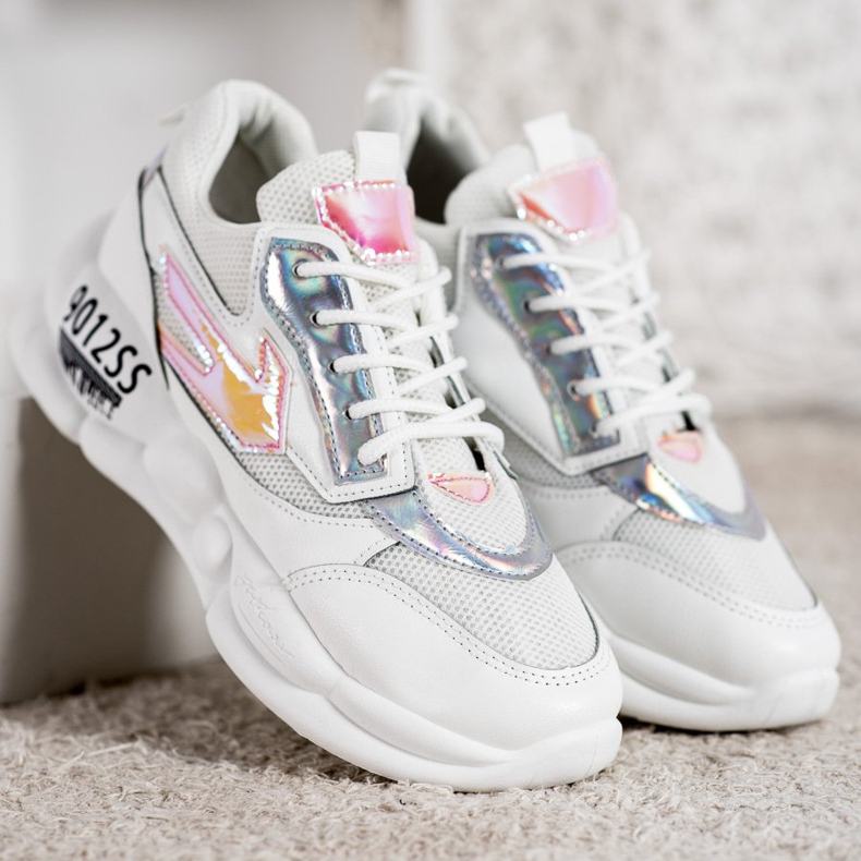 SHELOVET Sneakers mit Öko-Ledermode weiß mehrfarbig grau 1