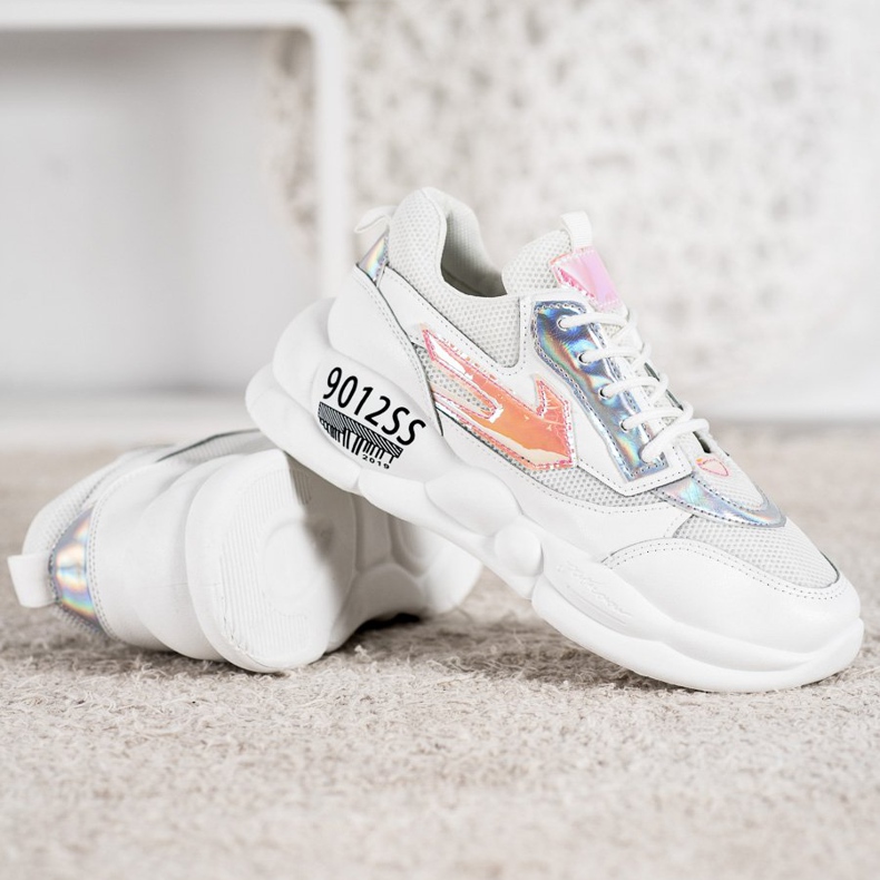 SHELOVET Sneakers mit Öko-Ledermode weiß mehrfarbig grau 2