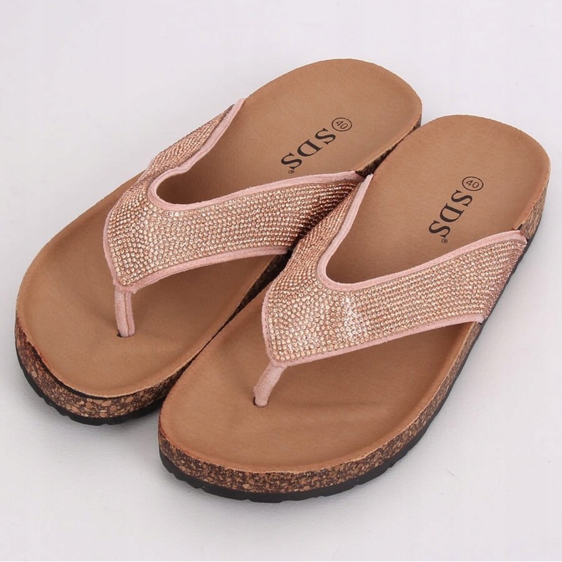 Pinke Flip-Flops an der Korksohle, pink 7872-PL Pink rosa 1
