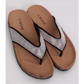 Schwarze Flip-Flops auf der Korksohle 7872-PL Black 1