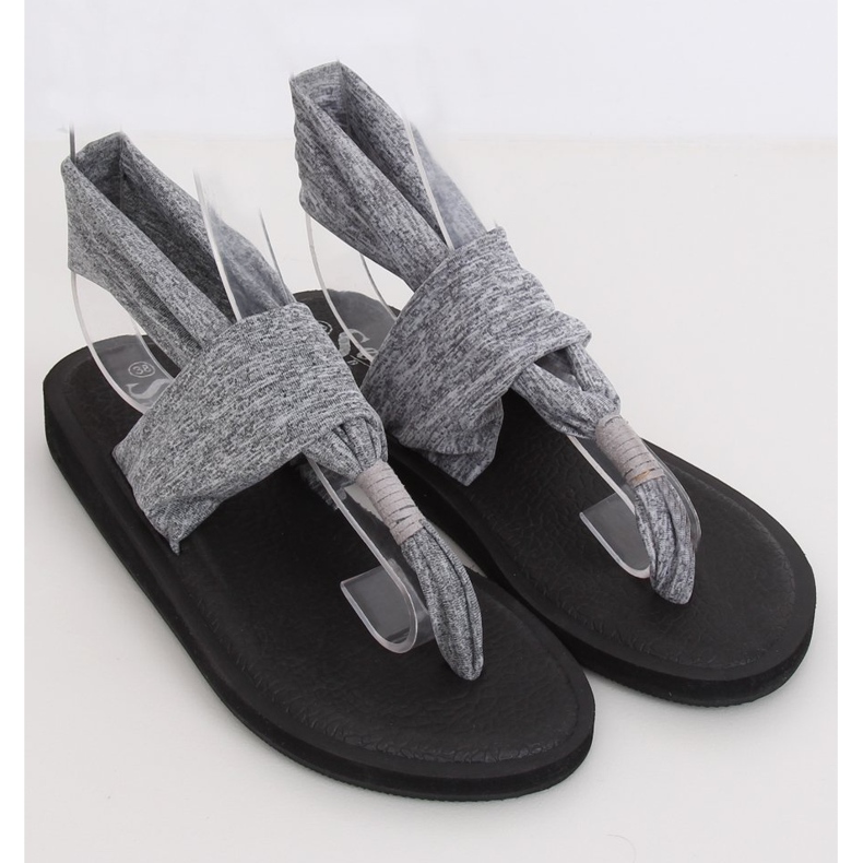 Graue Sandalen, Baumwolle, Grau DD81P Grau 1