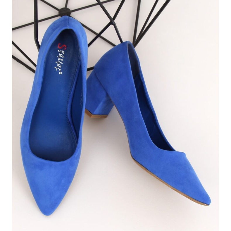Schuhe mit niedrigem Absatz in Kobalt CC210P Royal Blue blau 1