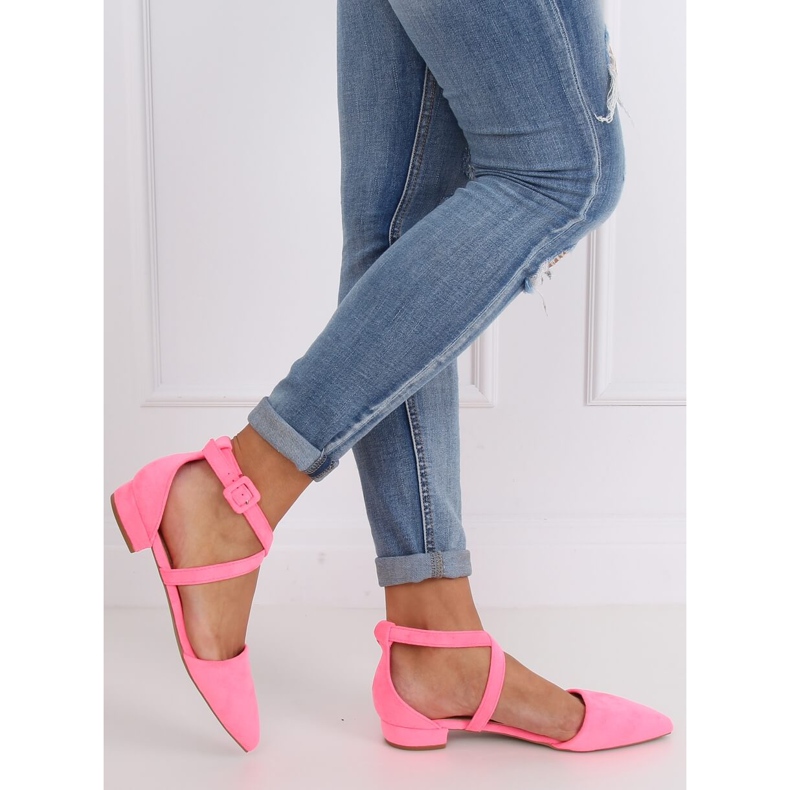 Neon-Ballerinas mit Cut-Outs LL-213P Fushia rosa 2